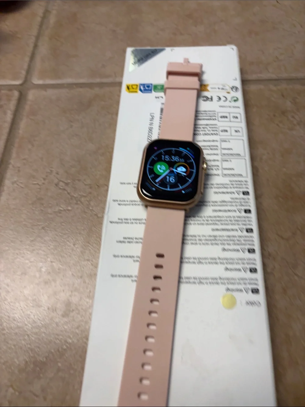 Pink Smartwatch with Silicone Band G62